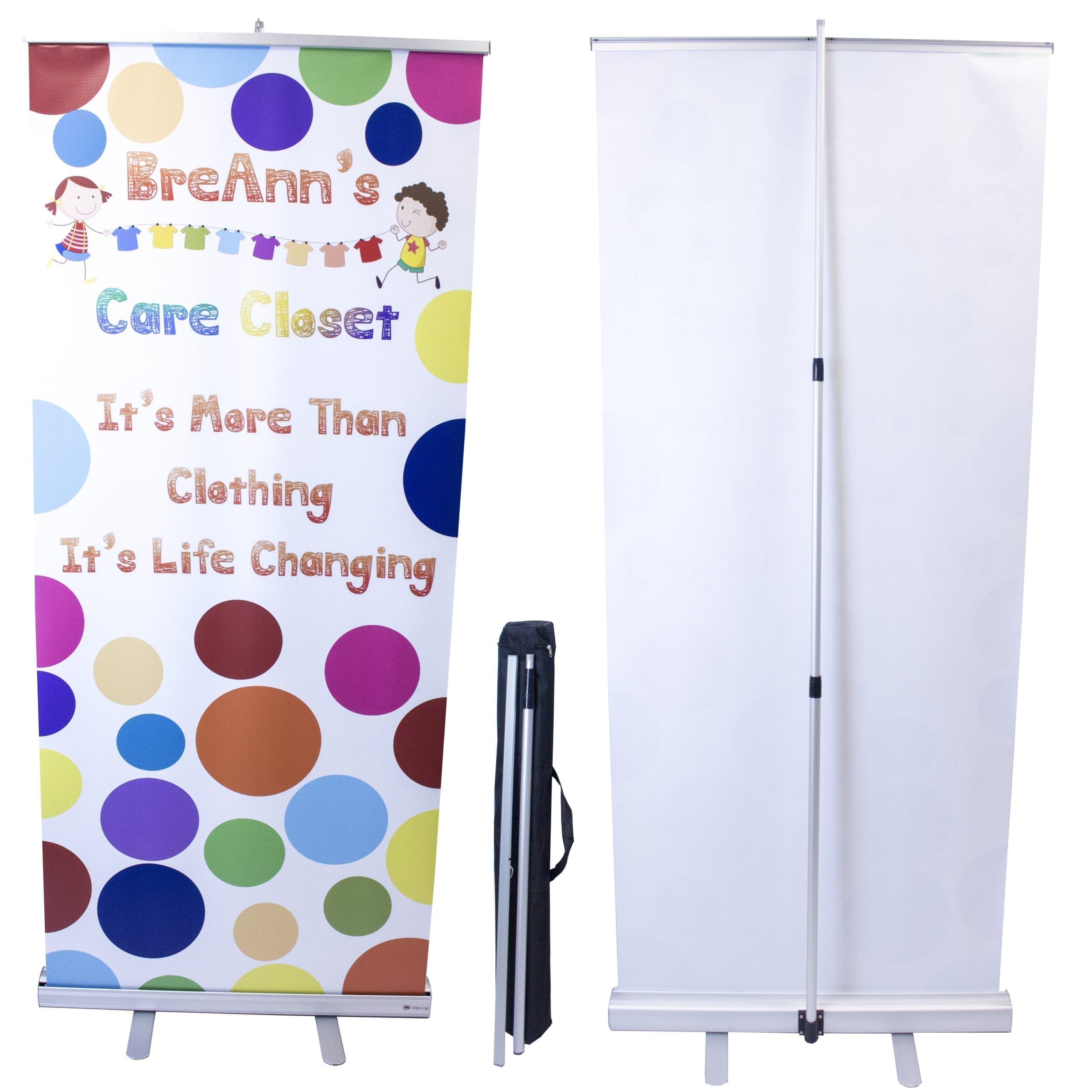 Economy Roll Up Banner Stand 33x79"