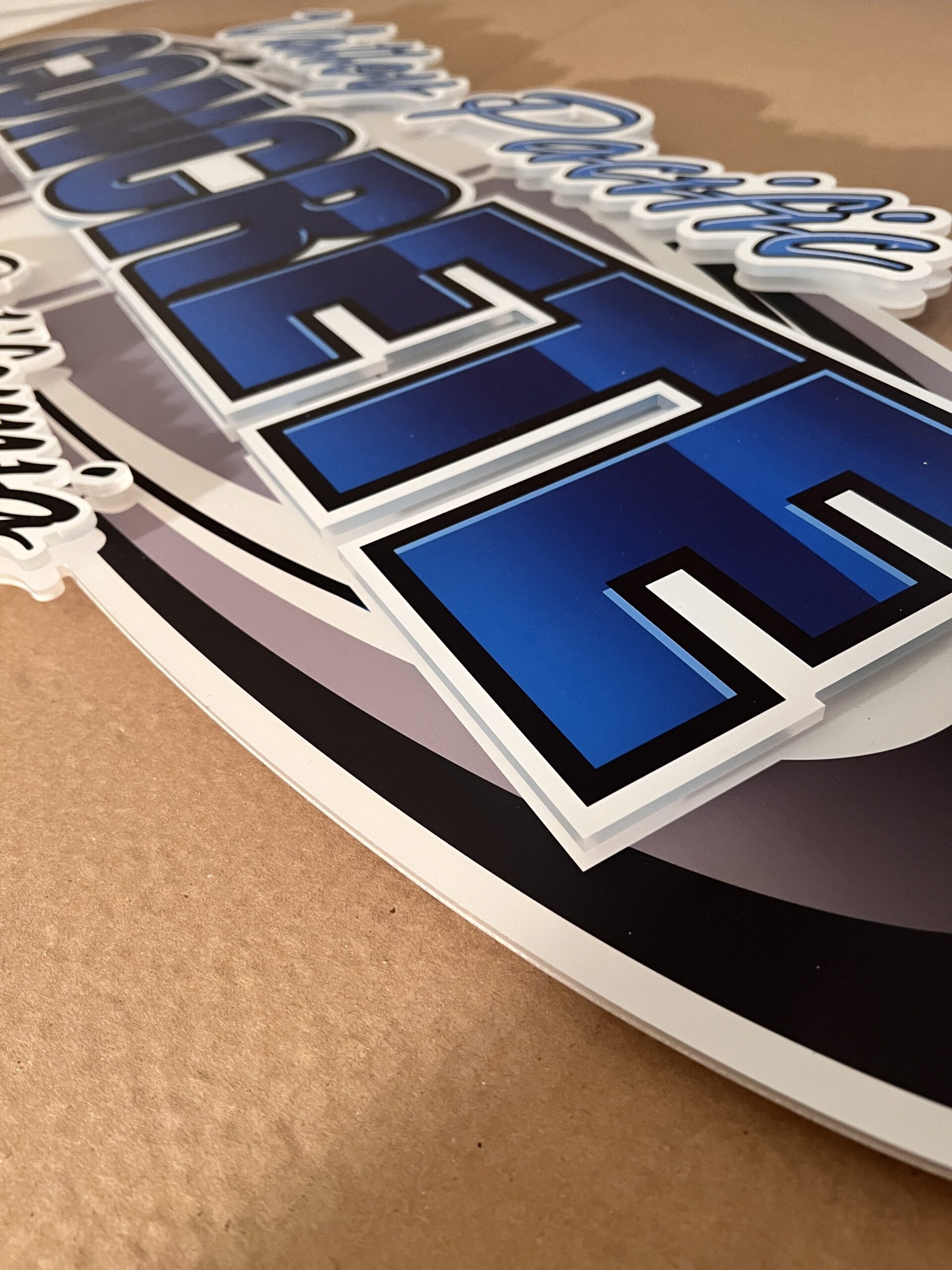 Layred 3d acrylic shaped sign